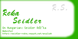 reka seidler business card